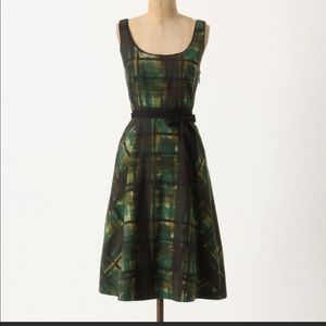 Maeve (Anthropologie) Green Plaid Dress